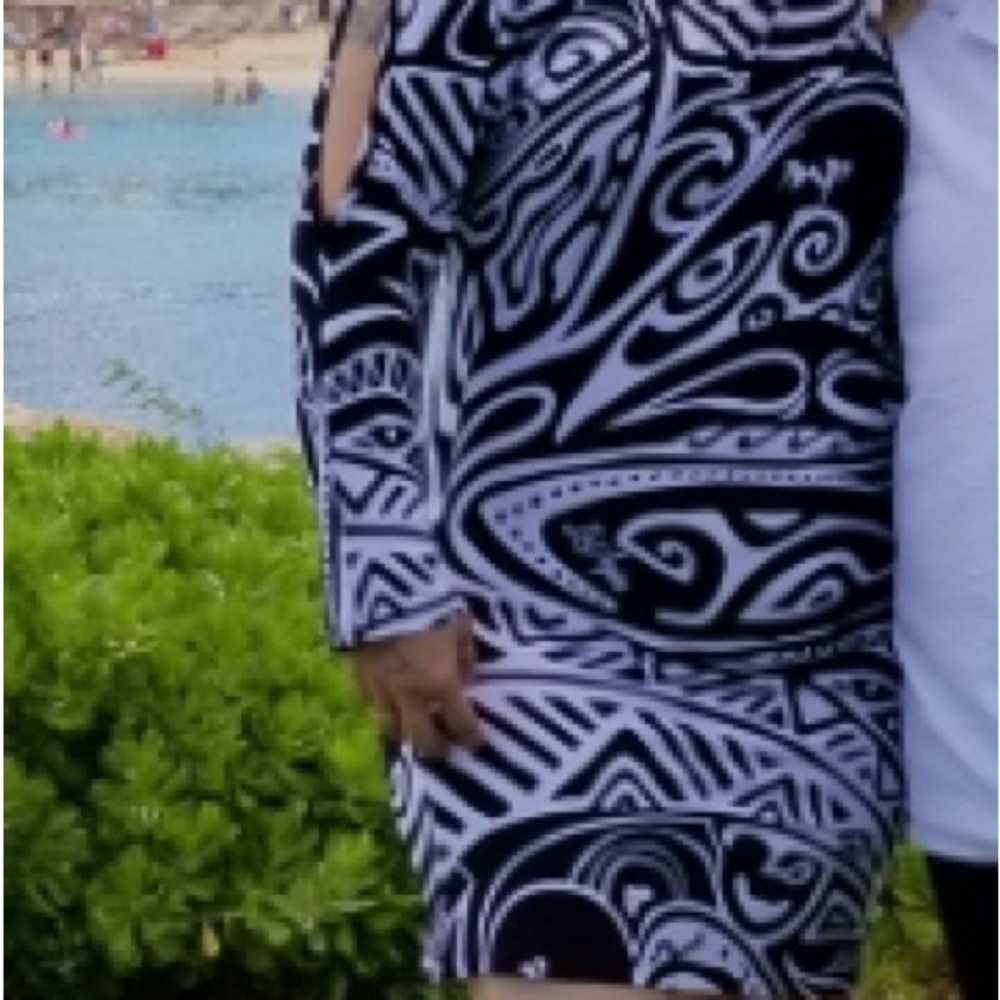 Missing Polynesia-Black And White Patterned Dress - image 1
